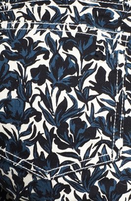 Tory Burch 'Blaire' Floral Print Super Skinny Jeans (Sandshell Nouveau)