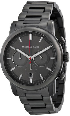 Michael Kors Pennant Chronograph Gunmetal Dial Gunmetal Ion-plated Mens Watch