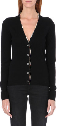 Burberry Checked-Trim Wool Cardigan - for Women