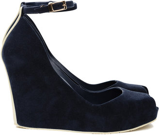 Melissa Patchuli Wedge Blue Flocked/Green