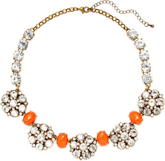 Leslie Danzis Coral & Crystal Station Necklace