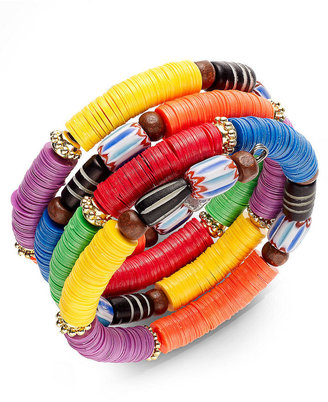 Robert Rose Gold-Tone Multi-Colored Coil Bracelet