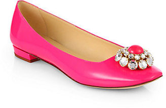 Kate Spade Notion Jeweled Patent Leather Ballet Flats