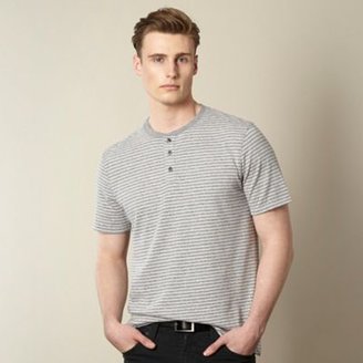 J by Jasper Conran Big and tall designer grey striped t-shirt