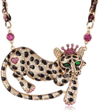 Betsey Johnson A Day at the Zoo" Leopard Necklace, 19"