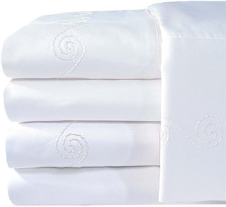 American Heritage 1200tc Set of 2 Egyptian Cotton Embroidered Swirl Pillowcases