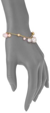 Majorica 6MM-12MM White, Champagne, Nuage & Rose Round Pearl Charm Bracelet