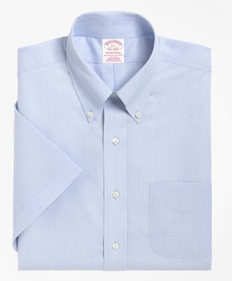 Brooks Brothers Traditional Relaxed-Fit Dress Shirt, Non-Iron Short-Sleeve