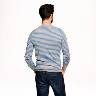 J.Crew Merino V-neck sweater in heather grey stripe