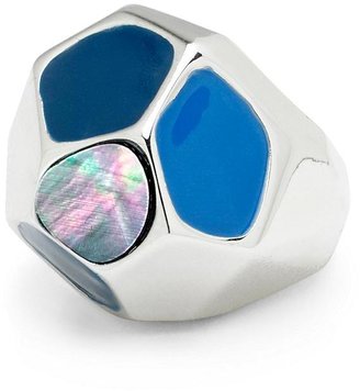 Brooks Brothers Enameled Faceted Ring
