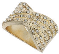 Dorothy Perkins Crystal Rows Gold Ring