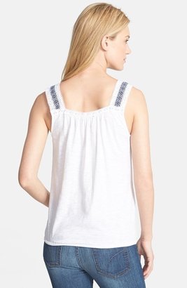 Lucky Brand 'Galena' Embroidered Lace Trim Tank