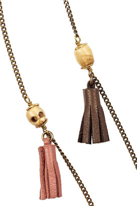 Isabel Marant Dangerous Minds gold-tone, bone and leather necklace