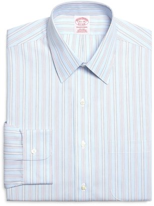 Brooks Brothers Non-Iron Traditional Fit Hairline Alternating Stripe Dress Shirt