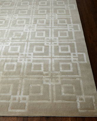 Horchow Exquisite Rugs Ivory Squares Rug, 6' x 9'