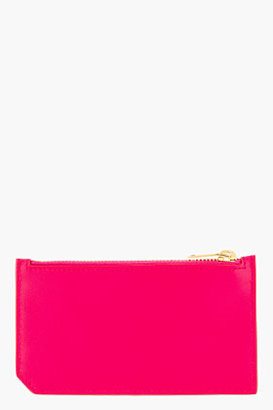 Saint Laurent Pink Leather Zip Cardholder