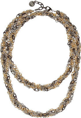 Gemma Redux Gold and gunmetal-plated necklace