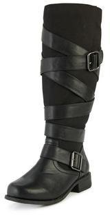 So Fabulous! So Fabulous Benny Strappy Buckle Extra Wide Fit Calf Boots