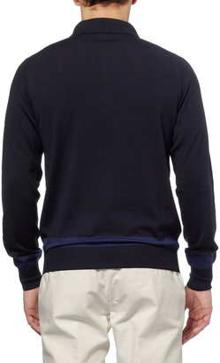 Brioni Merino Wool Long Sleeved Polo Shirt
