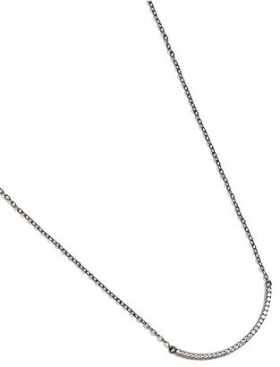 GUESS Hematite-Tone Cubic Zirconia Crescent Necklace