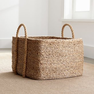 Crate & Barrel Tyler Square Basket With Rope Handle Low