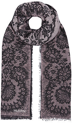 Valentino Couture Lace Cashmere And Silk Scarf