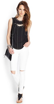 Forever 21 Studded Chiffon Top