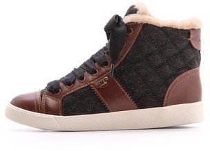 Tory Burch Oliver Flannel High Top Sneakers