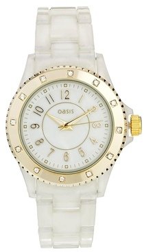 Oasis Pearlised White Plastic Watch - White