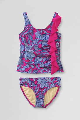 Lands' End Toddler Girls Cascading Ruffle Two Piece Tankini