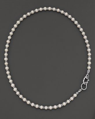 Lagos Sterling Silver and Pearl Necklace, 20"