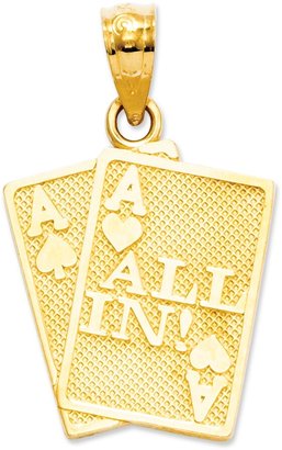 Macy's 14k Gold Charm, Ace of Hearts and Spades All In Charm