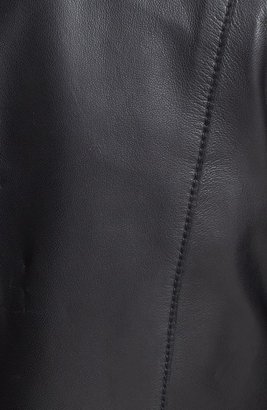 Halogen Tiered Hem Leather Moto Jacket (Regular & Petite)