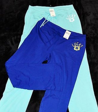 Lucky Brand aqua blue stretch lounge pajama pants sweats Women's M L XL $39.50