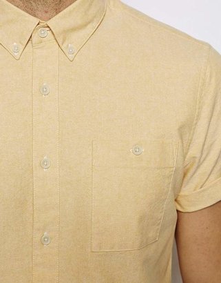 ASOS Oxford Shirt In Orange With Short Sleeves