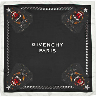 Givenchy Rottweiler silk-twill scarf