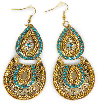 Mishumo Earrings , turqouise/gold