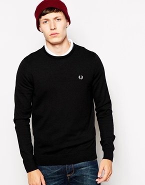 Fred Perry Sweater with Crew Neck - Black