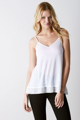 American Eagle Outfitters White Sequin Hi-Lo Tank