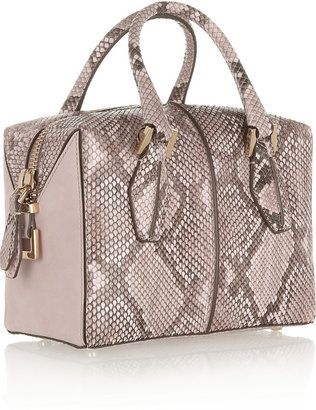 Tod's D-Cube Bauletto mini python and leather tote