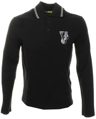 Versace Jeans Tipped Polo T Shirt Black
