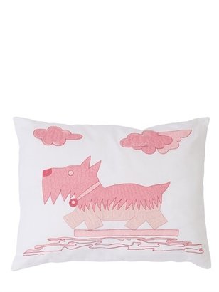 Loretta Caponi - Dog Embroidered Cotton Pillow