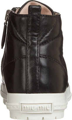 Miu Miu Quilted Leather Cap Toe High-Top Sneakers