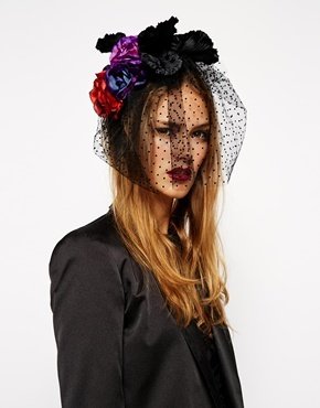 ASOS Premium Gothic Rose Flower Headband - Multi