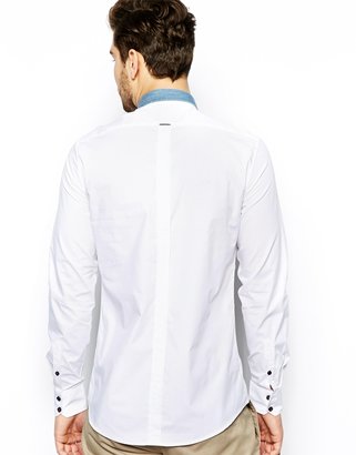 Antony Morato Shirt Contrast Denim Collar
