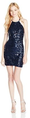 My Michelle Sequin Hearts by Juniors Shimmer Halter Dress
