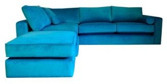 Debenhams Teal blue 'Beauwood' left hand facing corner chaise sofa