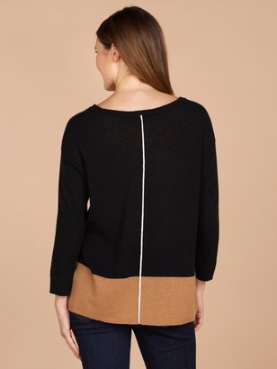 Magaschoni Crew Neck Contrast Piping Pullover