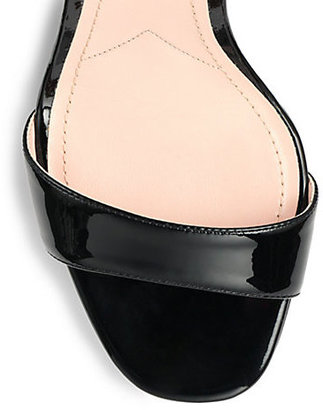 Miu Miu Patent Leather Jeweled-Heel Sandals