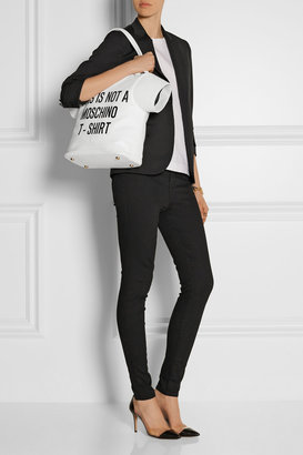Moschino T-shirt leather tote